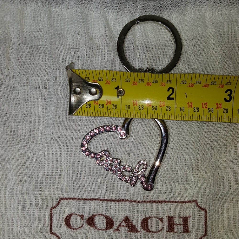 Coach Pink Rhinestone Keychain NWOT - Picture 4 of 4